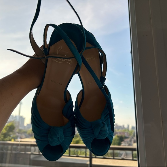 Christian Louboutin Blue Suede Greissimo platform sandals - Picture 15 of 15